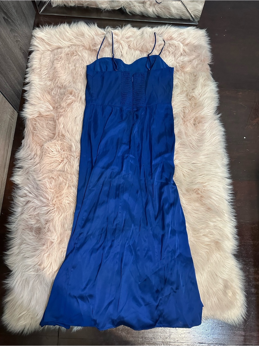 Abercrombie & Fitch Camille navy blue midi dress with slit sz M - Picture 9 of 9